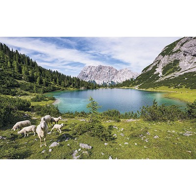 Wall Pops Paradise Lake Wall Mural Multicolor