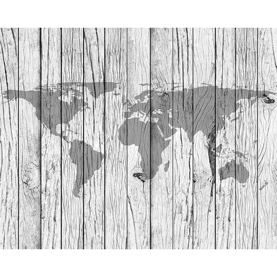 Wall Pops World Map Timber Wall Mural Whites & Off-Whites