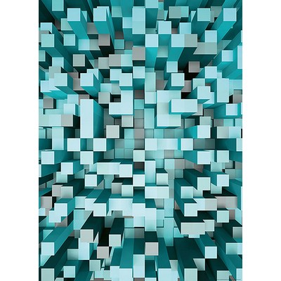 Wall Pops Blue 3D Pixels Wall Mural Blues