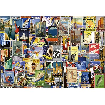 Wall Pops Vintage Travel Poster Wall Mural Multicolor