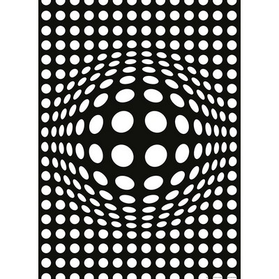 Wall Pops Inverted Black and White 3D Dots Wall Mural Blacks