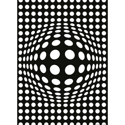 Wall Pops Inverted Black and White 3D Dots Wall Mural Blacks