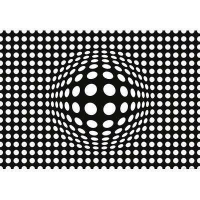 Wall Pops Inverted Black and White 3D Dots Wall Mural Blacks