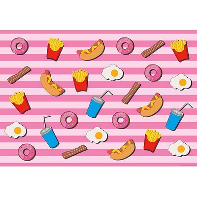 Wall Pops Fast Food Kitchen Pink Wall Mural Multicolor