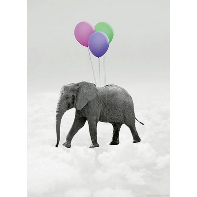 Wall Pops Elephant And Balloons Wall Mural Greys