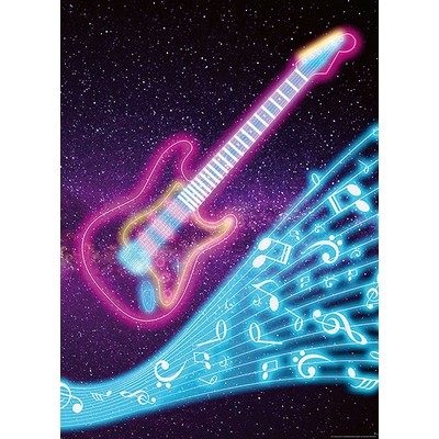 Wall Pops Neon Kids Guitar Wall Mural Multicolor