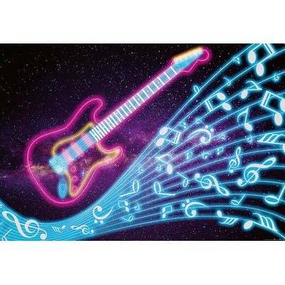 Wall Pops Neon Kids Guitar Wall Mural Multicolor