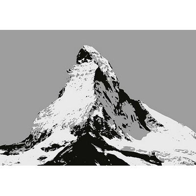 Wall Pops Matterhorn Illustration Black And White Wall Mural Greys