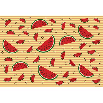 Wall Pops Watermelons with Orange Vintage Backdrop Wall Mural Multicolor
