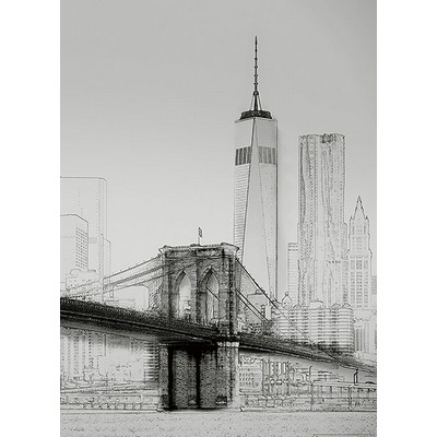 Wall Pops New York Art Illustration Black And White Wall Mural Greys