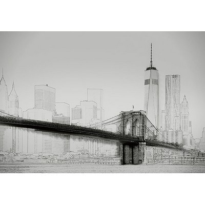 Wall Pops New York Art Illustration Black And White Wall Mural Greys
