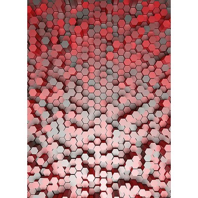 Wall Pops Red 3D Pentagons Wall Mural Reds