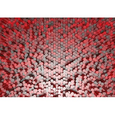 Wall Pops Red 3D Pentagons Wall Mural Reds