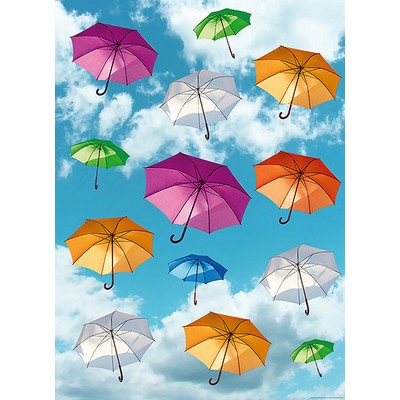 Wall Pops Multicolored Umbrellas in the Sky Wall Mural Multicolor