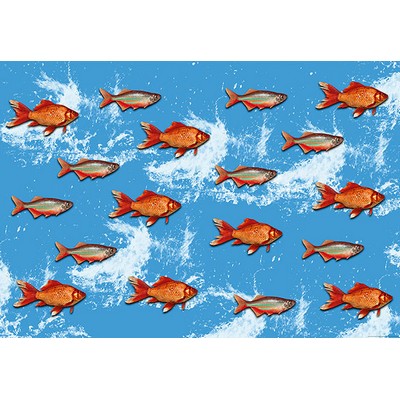 Wall Pops Gold Fish Wall Mural Multicolor