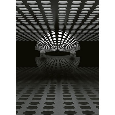 Wall Pops 3D Sphere Silver Wall Mural Blacks