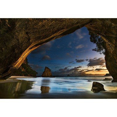 Wall Pops Cathedral Cove In New Zealand Wall Mural Multicolor