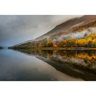 Wall Pops Mystical Lake In Scotland Wall Mural Multicolor