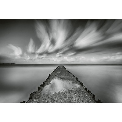 Wall Pops Landing Stage Silky Water Wall Mural Greys