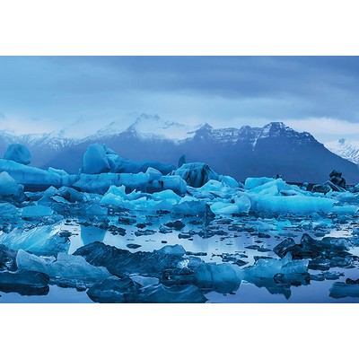 Wall Pops Frosty Iceland Landscape Wall Mural Blues