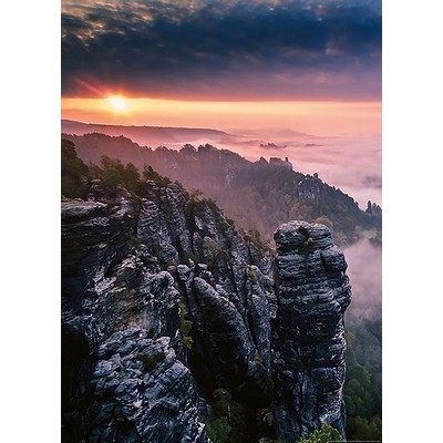 Wall Pops Sunrise On The Rocks Wall Mural Multicolor