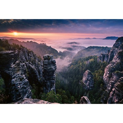 Wall Pops Sunrise On The Rocks Wall Mural Multicolor