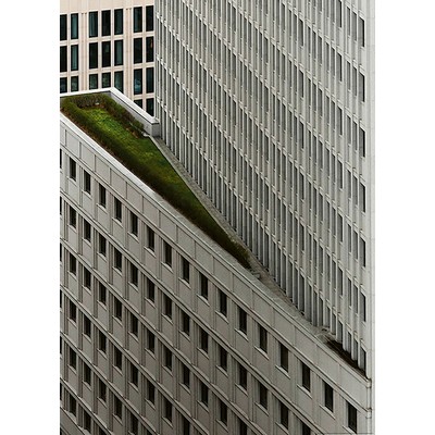Wall Pops Architecture White High-Rise Building Wall Mural Greys