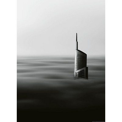 Wall Pops Cloudy Skyscraper Wall Mural Blacks