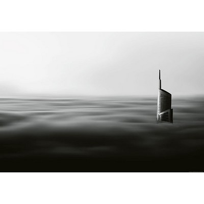 Wall Pops Cloudy Skyscraper Wall Mural Blacks