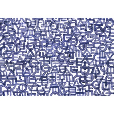 Wall Pops Blue Urban Typography Wall Mural Blues