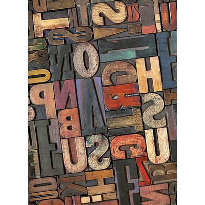 Wall Pops Vintage Letters Wall Mural Multicolor