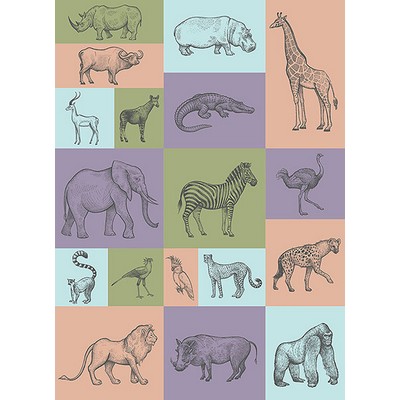 Wall Pops Animal Illustrations Wall Mural Multicolor