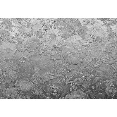 Wall Pops Silver Flowers Wall Mural Greys