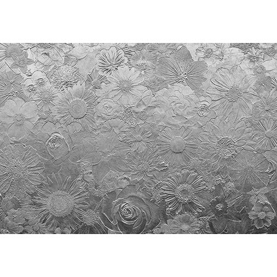 Wall Pops Silver Flowers Wall Mural Greys