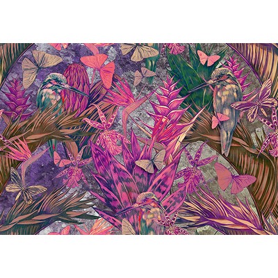 Wall Pops Flowers and Birds Wall Mural Pinks