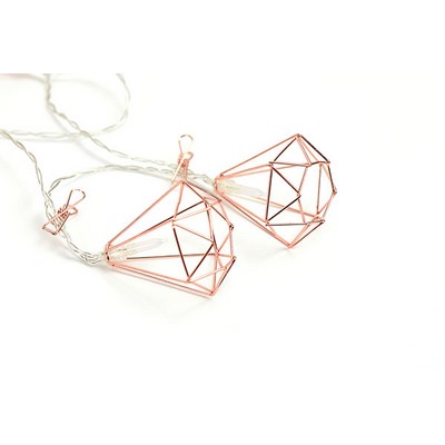 Wall Pops Rose Gold Diamond Clip String Lights Pinks