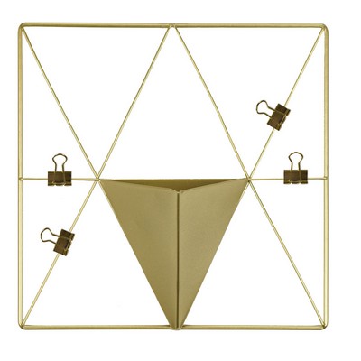 Wall Pops Gold Triangle Metal Grid with Pocket Metallics
