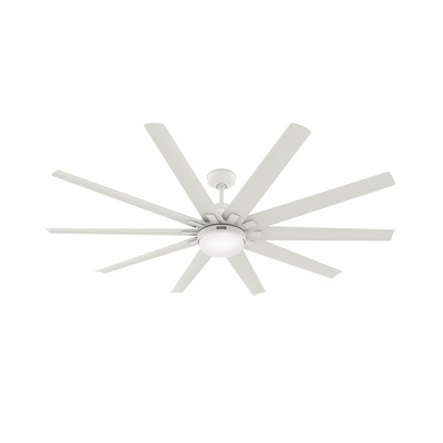 Hunter Fan Co Hunter 72 inch Overton ENERGY STAR® Matte White Damp Rated Ceiling Fan with LED Light Kit and Wa White
