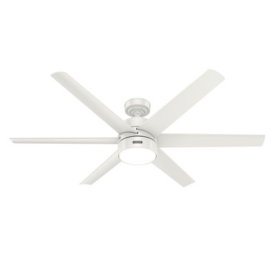 Hunter Fan Co Hunter 60 inch Solaria ENERGY STAR® Fresh White Damp Rated Ceiling Fan with LED Light Kit and Wa White