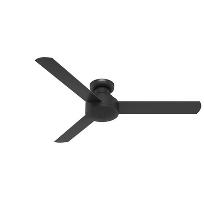 Hunter 52 inch Presto Matte Black Low Profile Ceiling Fan and Wall Control Black Hunter Fan Co Hunter 52 inch Presto Matte Black Low Profile Ceiling Fan and Wall Control Black