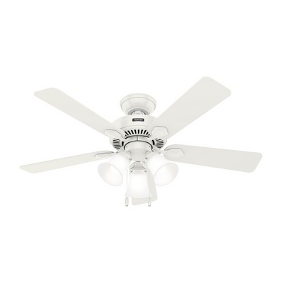 Hunter Fan Co Hunter 44 inch Swanson ENERGY STAR® Fresh White Ceiling Fan with LED Light Kit and Pull Chain White