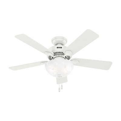 Hunter Fan Co Hunter 44 inch Swanson ENERGY STAR® Fresh White Ceiling Fan with LED Light Kit and Pull Chain White