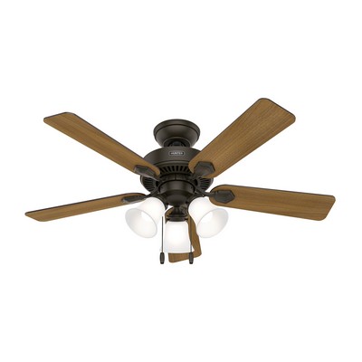 Hunter Fan Co Hunter 44 inch Swanson ENERGY STAR® New Bronze Ceiling Fan with LED Light Kit and Pull Chain Bronze/Brown