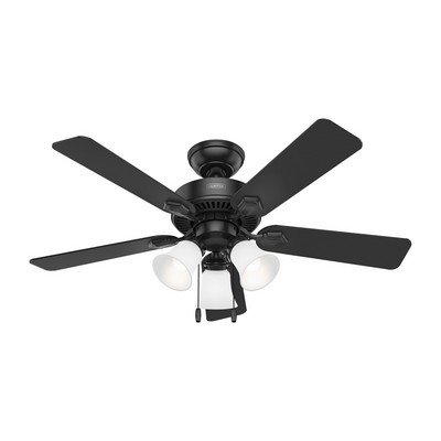 Hunter Fan Co Hunter 44 inch Swanson ENERGY STAR® Matte Black Ceiling Fan with LED Light Kit and Pull Chain Black