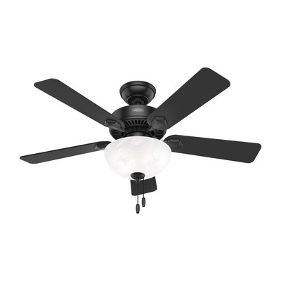Hunter Fan Co Hunter 44 inch Swanson ENERGY STAR® Matte Black Ceiling Fan with LED Light Kit and Pull Chain Black