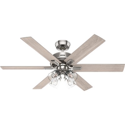 Hunter Fan Co Hunter 52 inch Fonthill ENERGY STAR® HunterExpress Brushed Nickel Ceiling Fan with LED Light Kit Brushed Nickel/Chrome