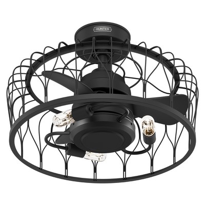 Hunter 36 inch Rotonda Matte Black Ceiling Fan with LED Light Kit and Handheld Remote Black Hunter Fan Co Hunter 36 inch Rotonda Matte Black Ceiling Fan with LED Light Kit and Handheld Remote Black