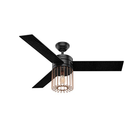 Hunter Fan Co Ronan 52in Matte Black + Satin Copper