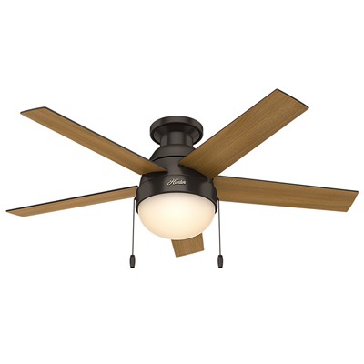 Hunter Fan Co Anslee 46in  Low Profile Integrated Light Kit Premier Bronze