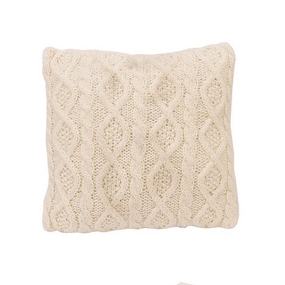 HomeMax Imports Cable Knit Pillow, 18X18 Cream Cream